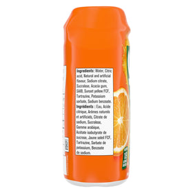 Tang Orange Liquid Drink Mix offers zero calories per serving.