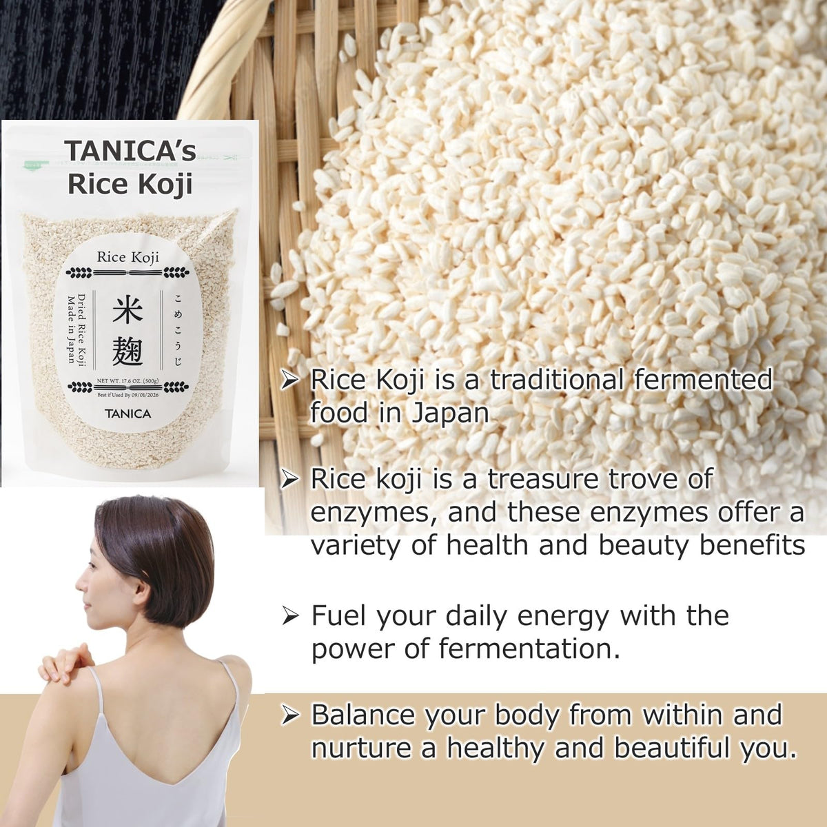TANICA 100% Japanese white rice base for koji culture
