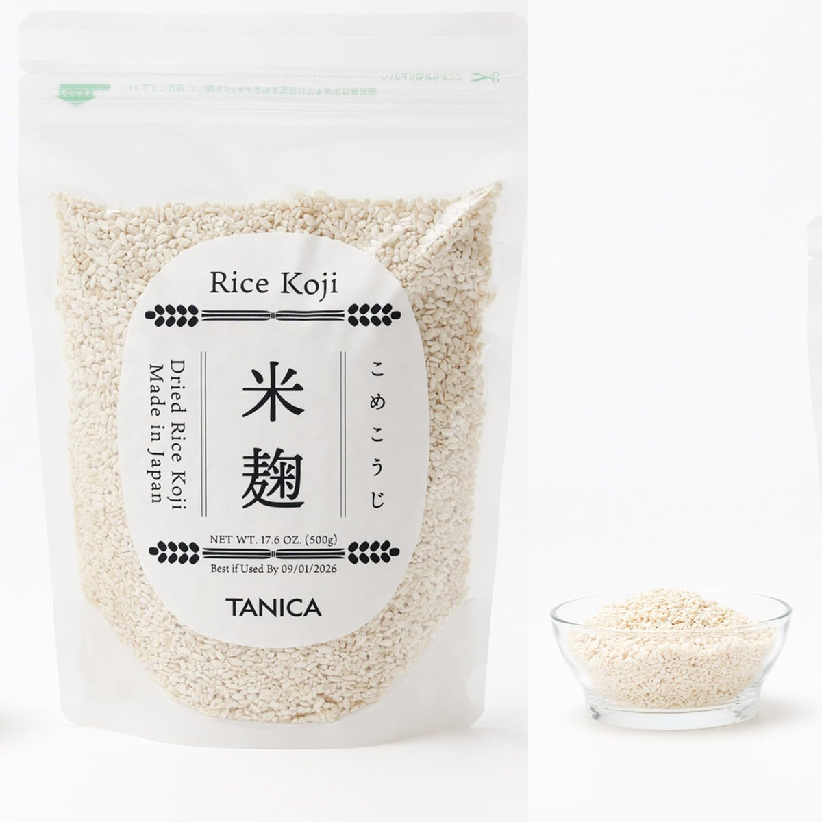 TANICA Rice Koji bag front, ready for home fermentation projects