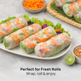 Silky, gluten-free Tanisa paper provides a neutral backdrop for fillings.
