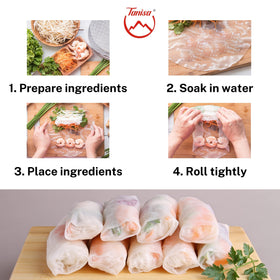 Tanisa wraps support easy fillings for fresh Vietnamese Goi Cuon preparations.