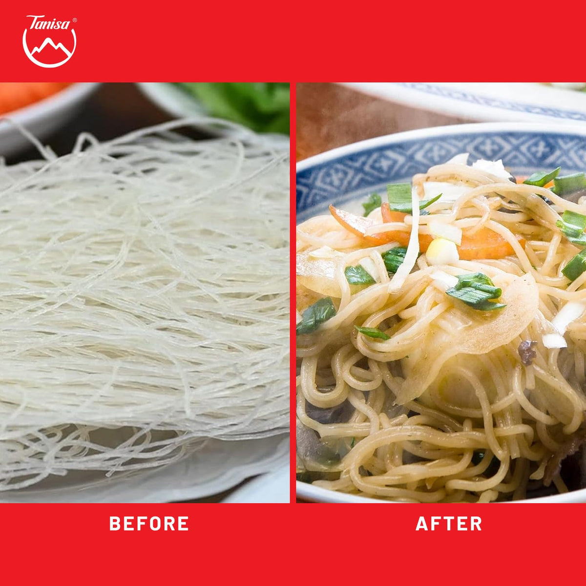 Fresh spring rolls featuring TANISA vermicelli offer gluten-free freshness.