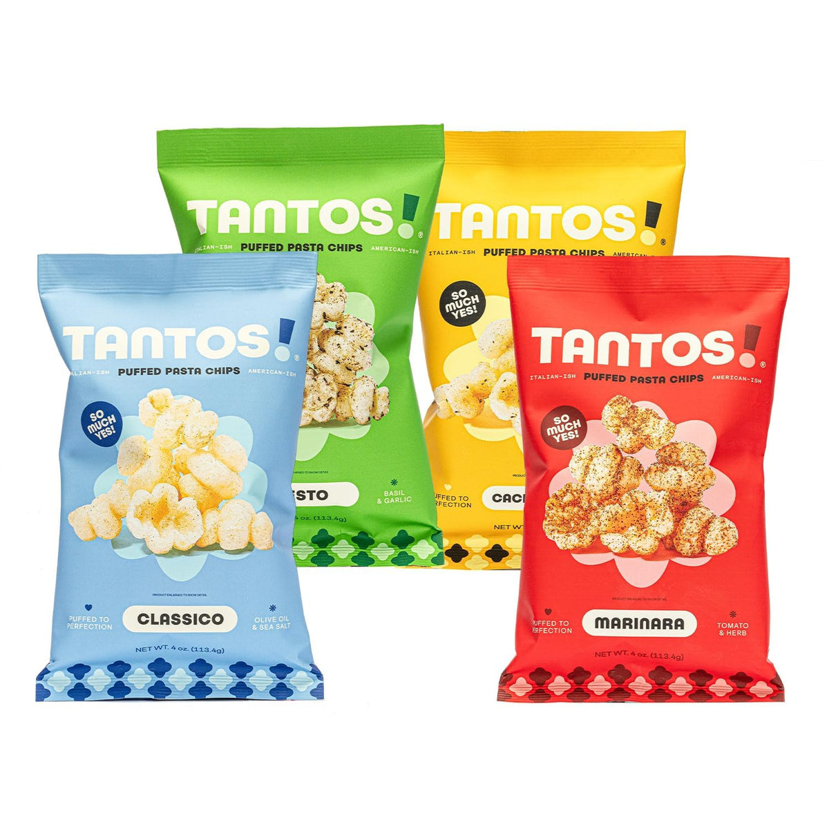 Tantos Puffed Pasta Chips Classico – sea salt and olive oil finish