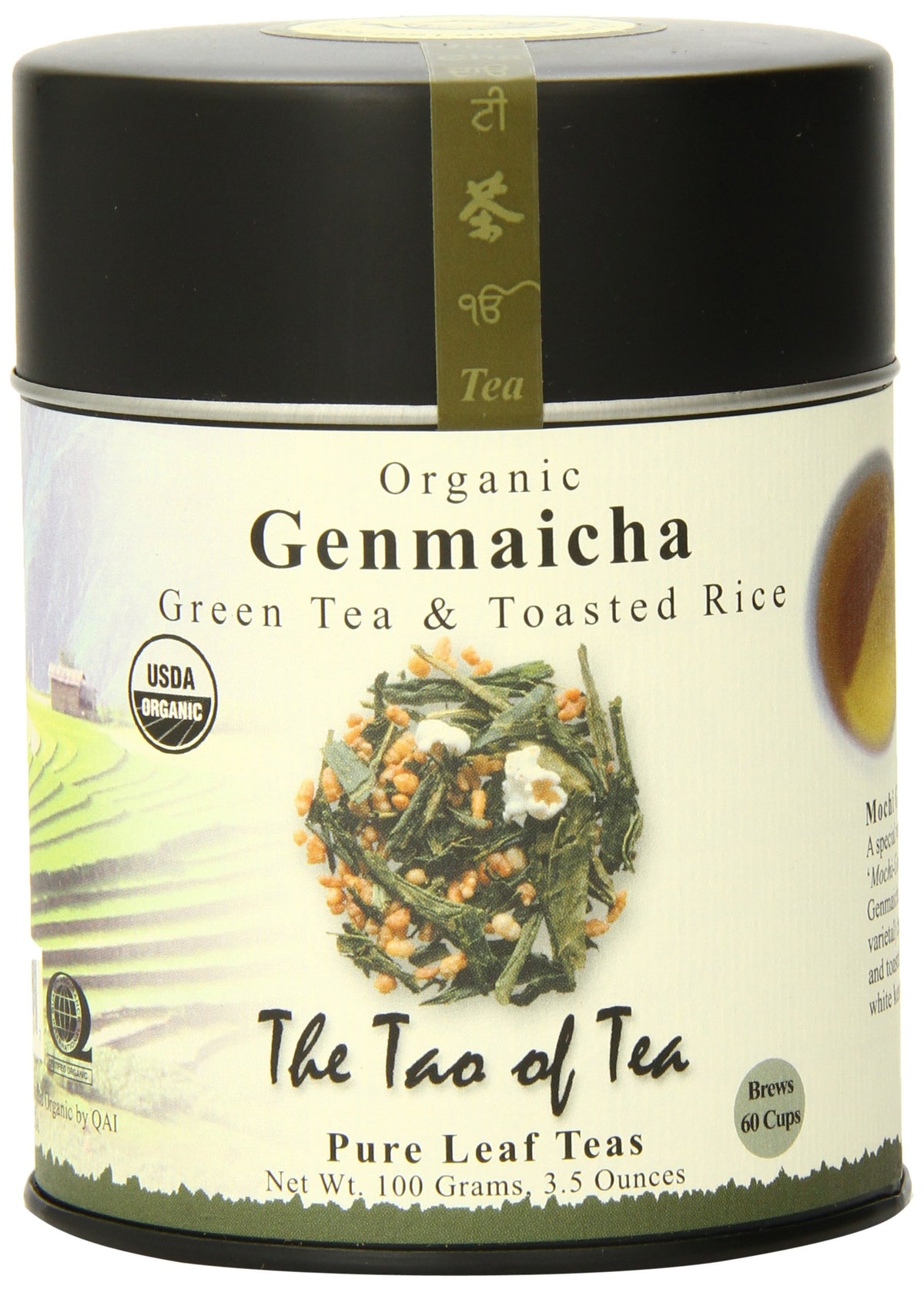 The Tao of Tea Genmaicha in a cup with toasted rice aroma for a comforting afternoon.