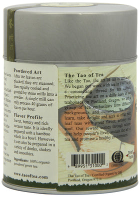 Organic certification label highlighting purity and sustainability of the matcha.