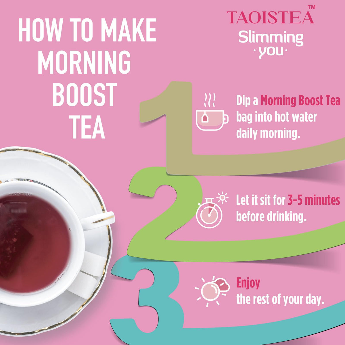 TAOISTEA Tea bags shown for travel-friendly detox on the go.