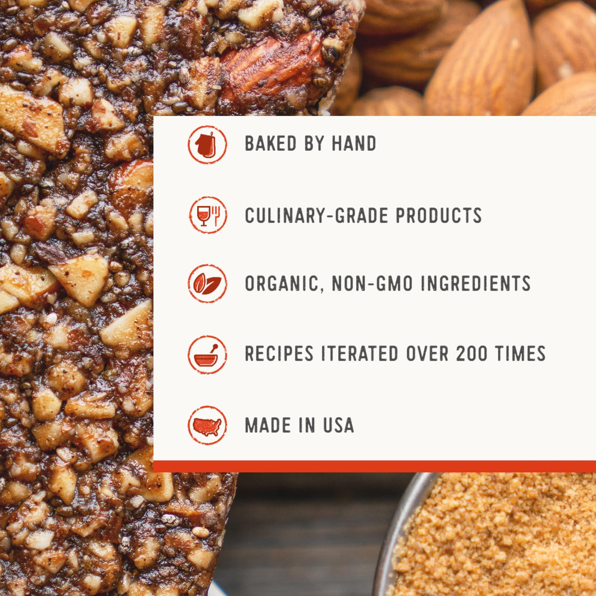 Taos Bakes bar chocolate chips and butterscotch detail, vibrant flavor