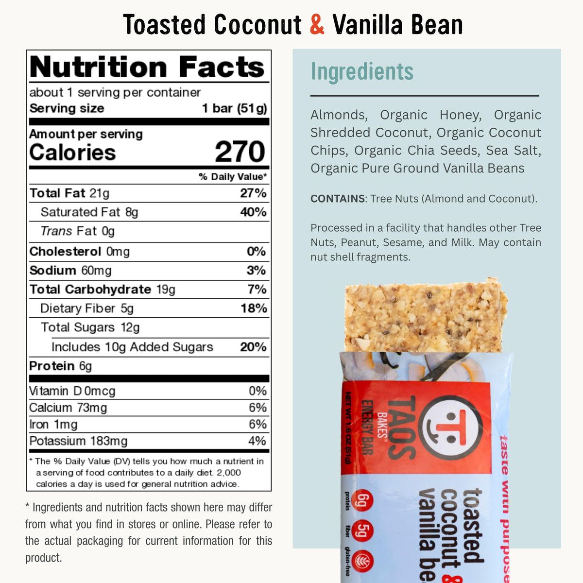 Taos Bakes Crunchy Almonds Bar—crunchy texture for a satisfying, protein-packed bite.