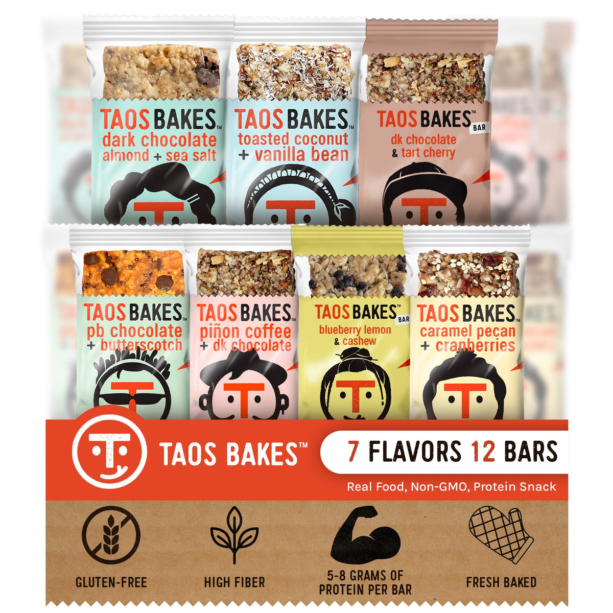 Taos Bakes Dark Chocolate Almond Sea Salt bar for breakfast with protein.