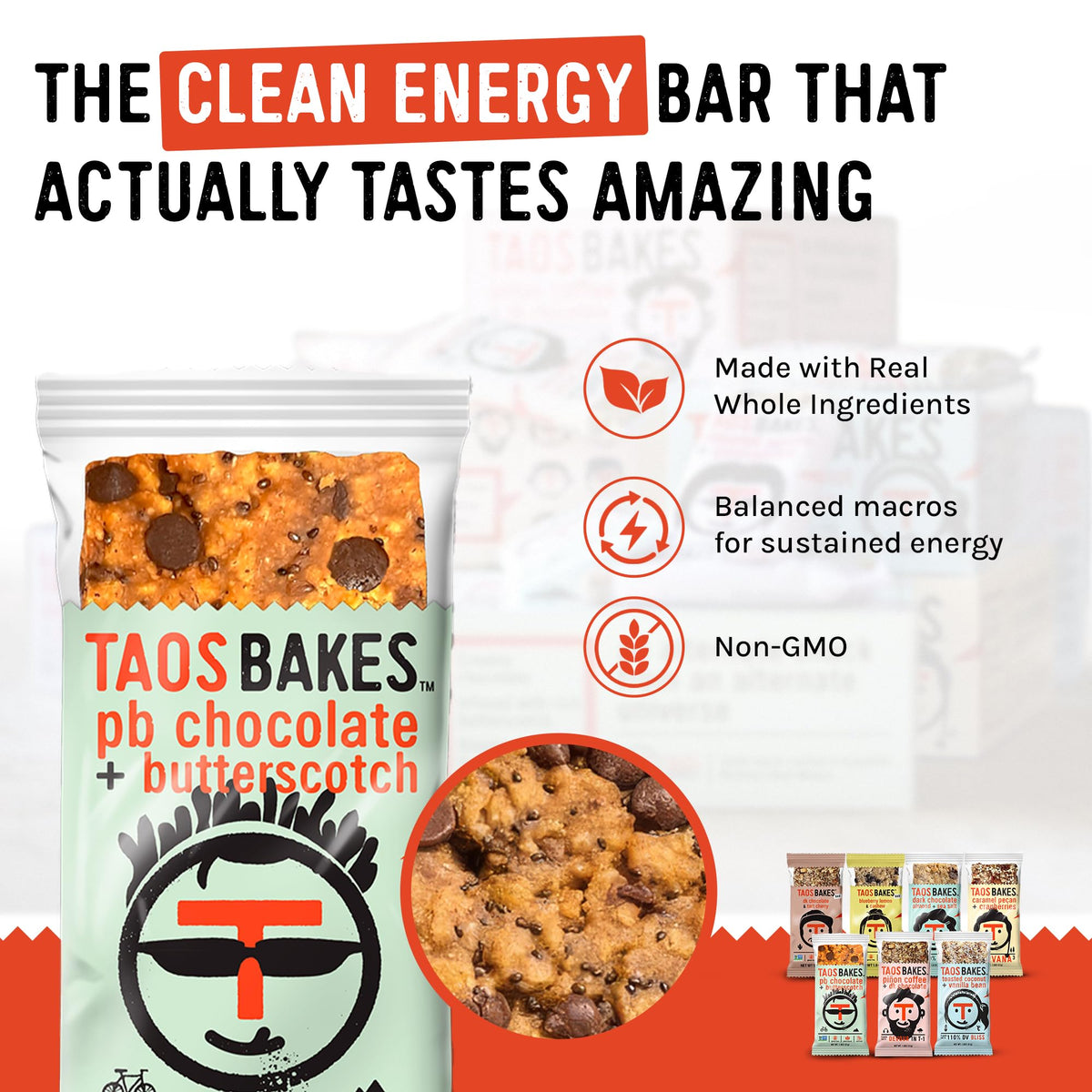 Taos Bakes Nut blend bar with cashews, pistachios, pecans, and walnuts.