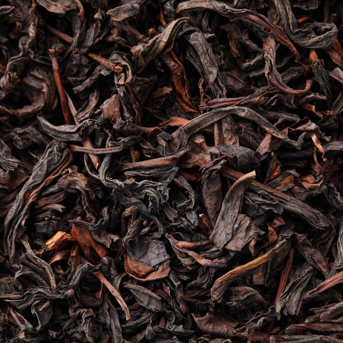 Tapal Danedar tea leaves close-up with steaming cup and aroma