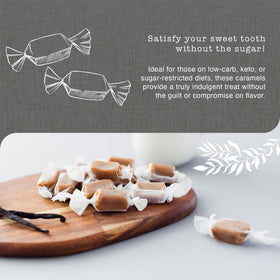 Real butter and cream ingredients highlighted in Taras caramels.