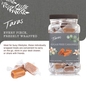 Small-batch crafted Taras caramels showcasing artisanal quality.