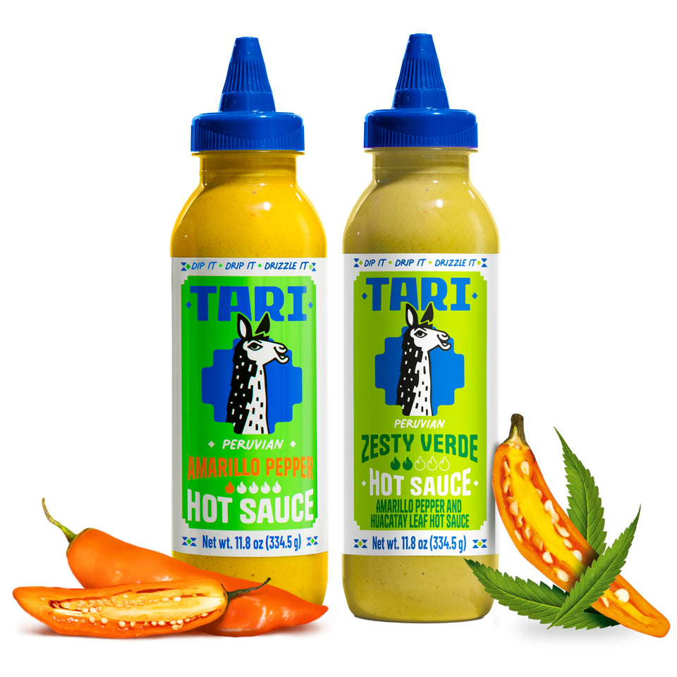 TARI Amarillo bottle showing creamy heat ideal for tacos and grains