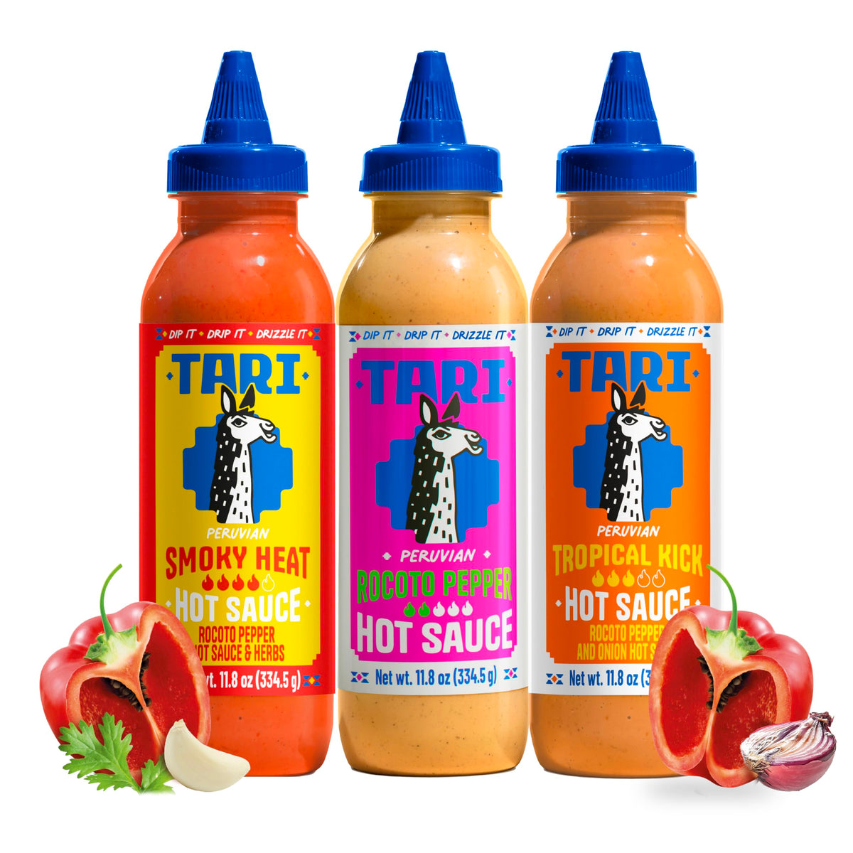 Tari hot sauce Rocoto Aji Rocoto bottle enhances creamy depth on burgers.
