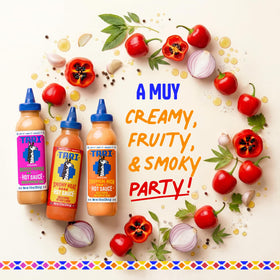 Tari hot sauce Rocoto bottle pour reveals smooth medium kick with smoky finish.