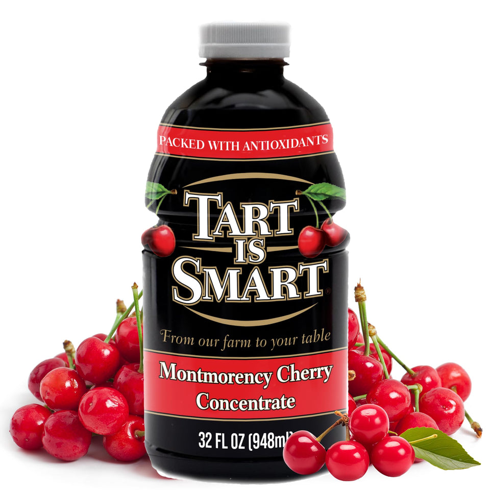 Tart is Smart Montmorency cherry juice concentrate bottle with antioxidant-rich content.