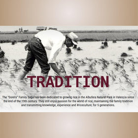 Tartana import label Spain signals premium Valencian rice imported for authentic recipes.