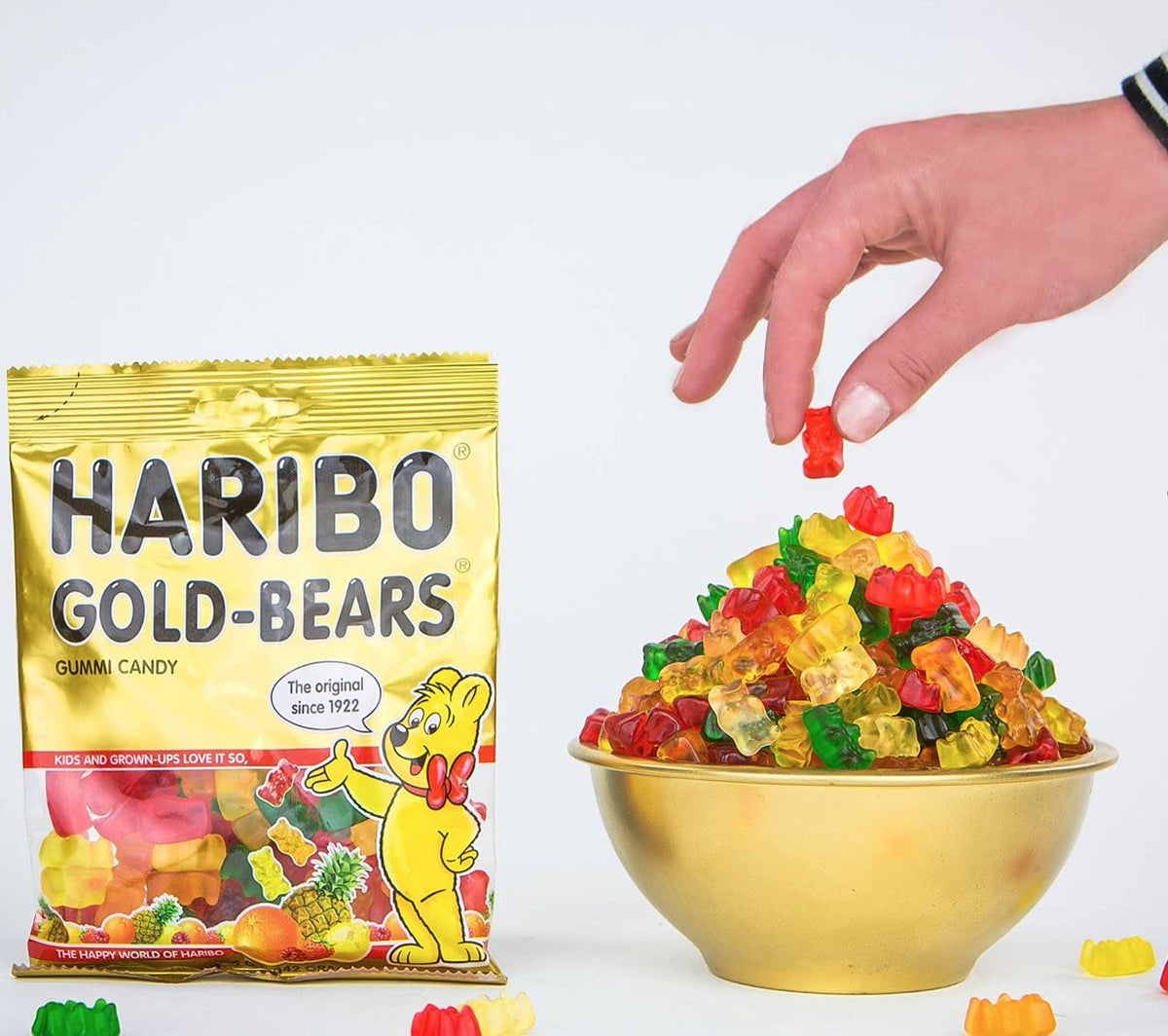 Tasmo Haribo Goldbears orange packaging, convenient individually wrapped candies for on-the-go snacking.
