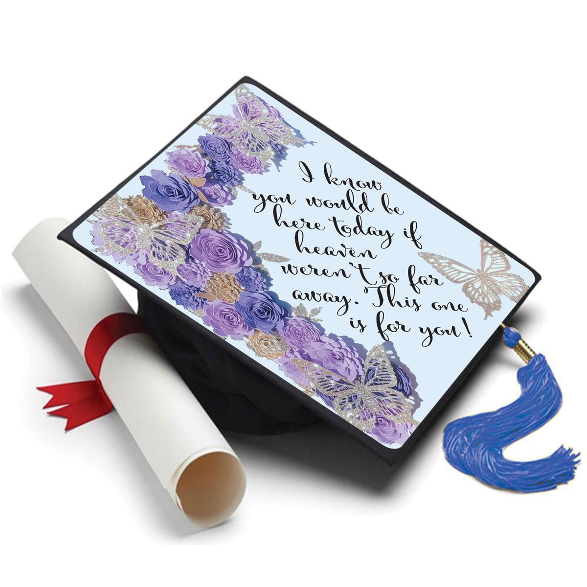 Tassel Toppers lightweight waterproof cap topper stays comfortable through the ceremony