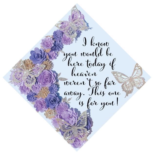 Tassel Toppers cap topper with heaven so far away design for memorable photos