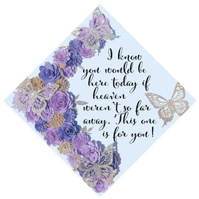 Tassel Toppers cap topper with heaven so far away design for memorable photos
