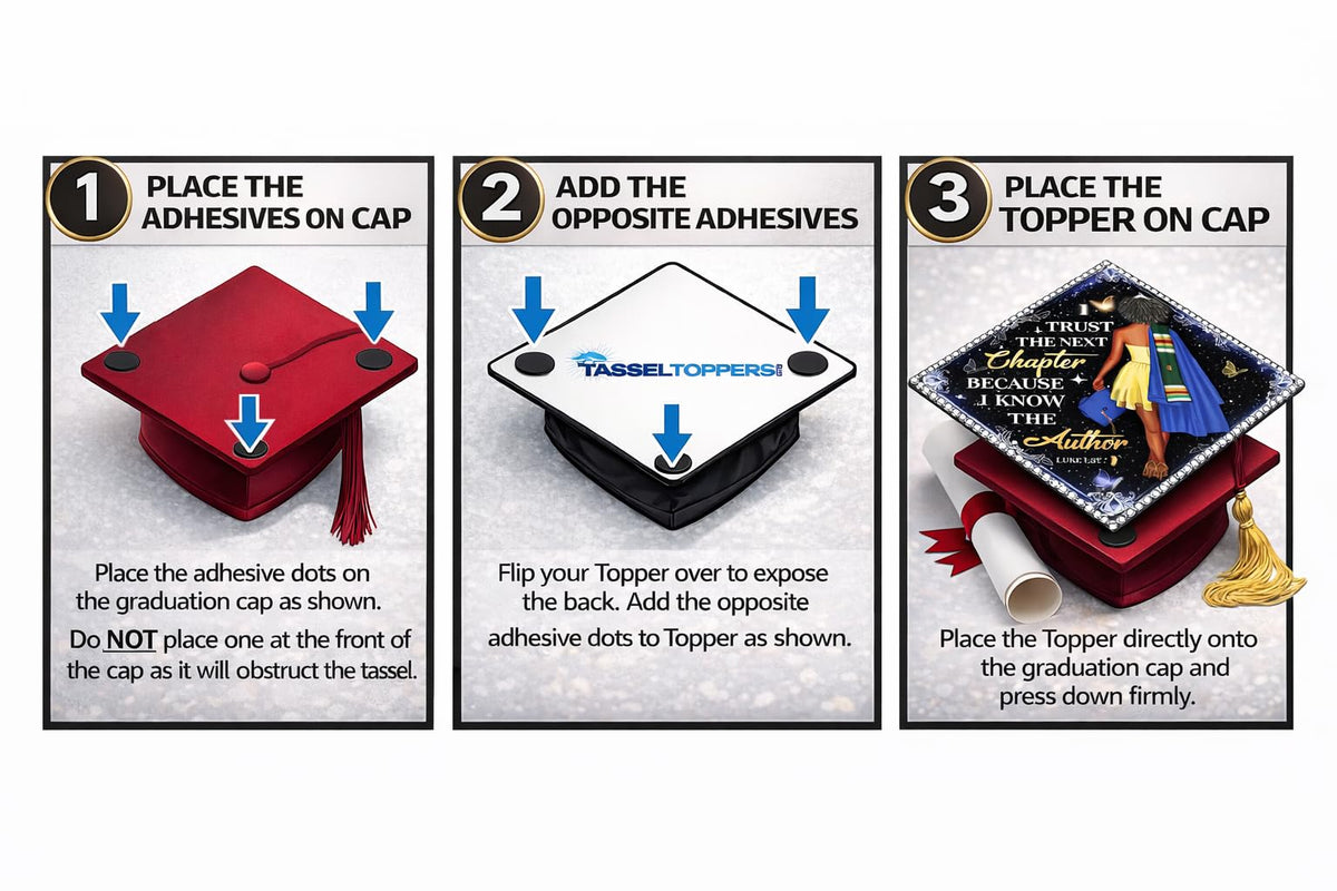 Tassel Toppers waterproof, lightweight grad cap topper for outdoor ceremonies