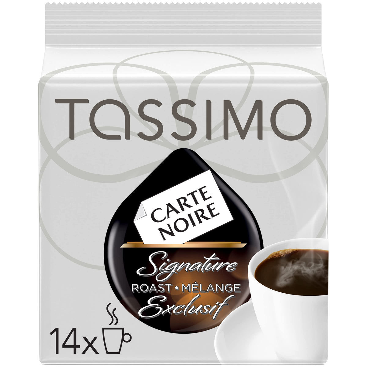 Tassimo Carte Noire Signature Roast pack front, ready for home brewing.