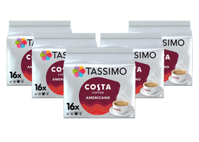 TASSIMO Costa Americano T DISCs front pack view with rich crema appeal