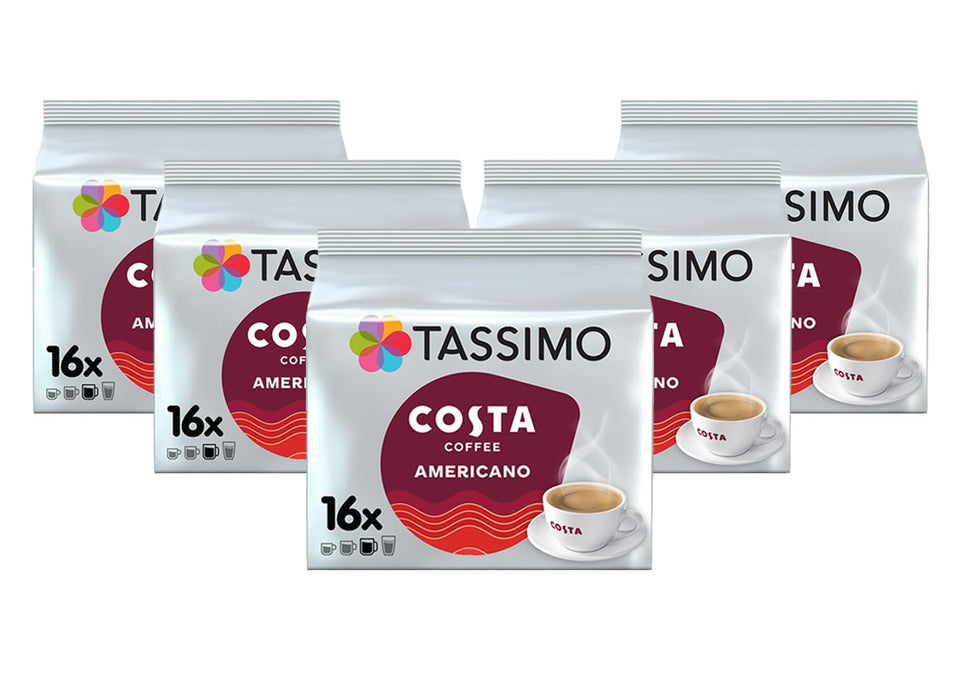 TASSIMO Costa Americano T DISCs front pack view with rich crema appeal