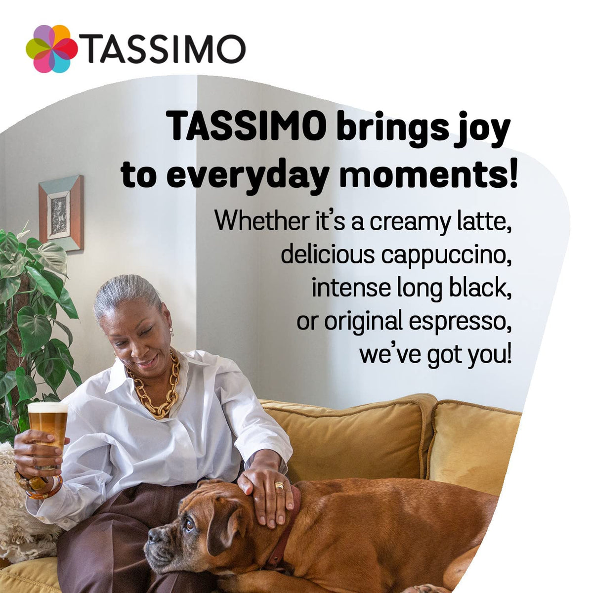 Tassimo Costa Latte milk foam topping on a cup for a silky finish