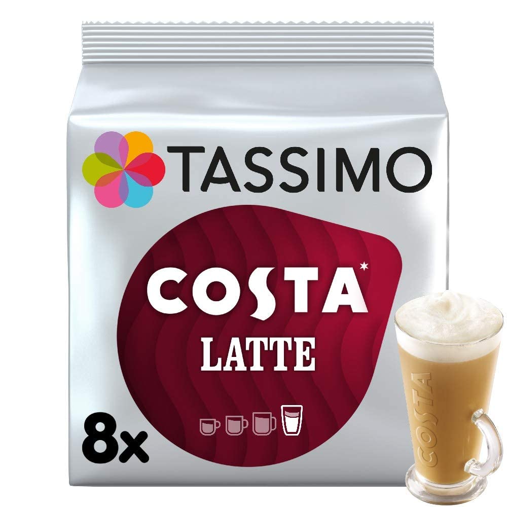 Tassimo Costa Latte milk pod shaken to prepare a creamy latte base