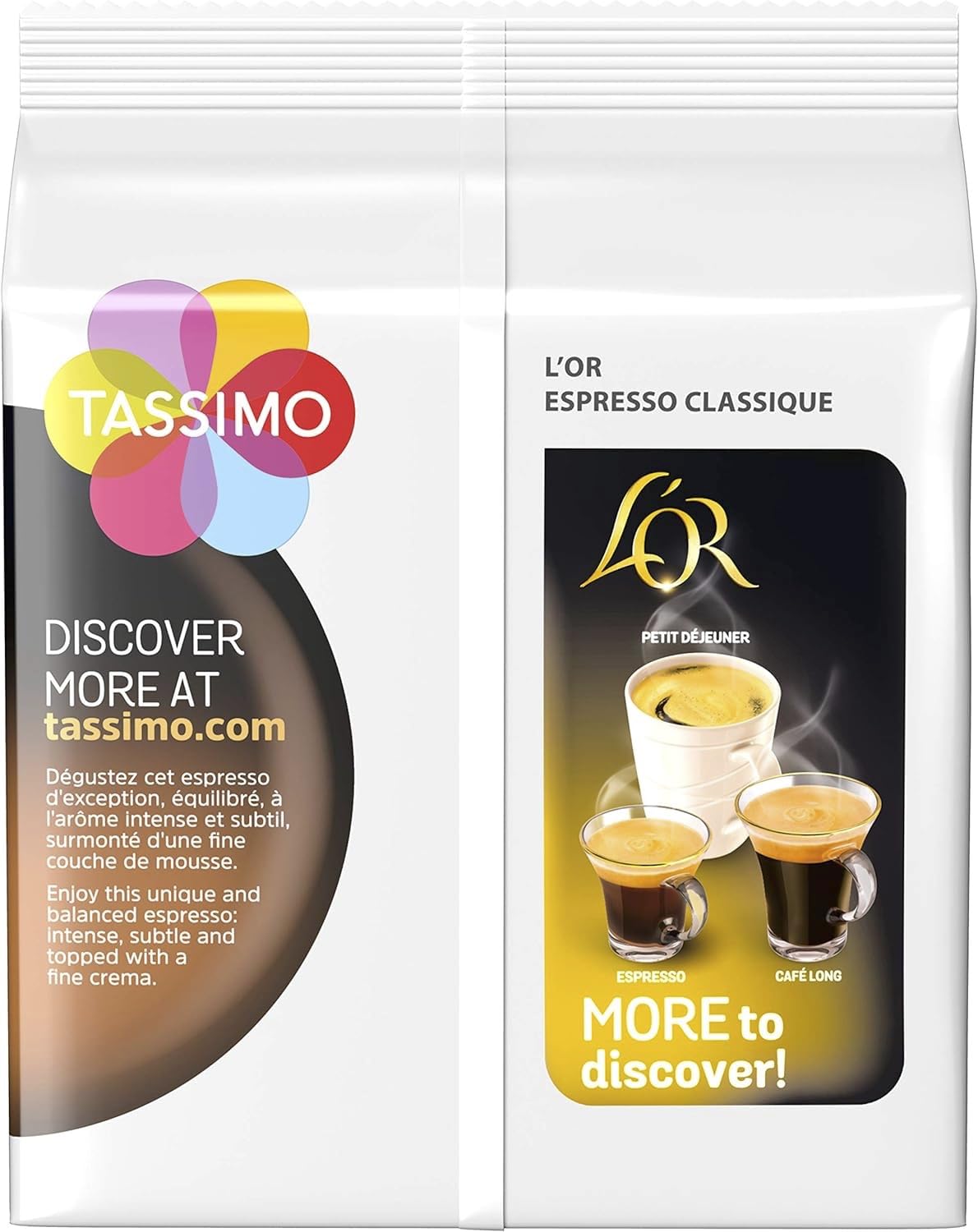 Tassimo L'Or Espresso Classic crema closeup highlighting a delicate foam