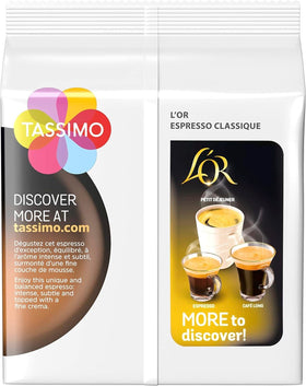 Tassimo L'Or Espresso Classic crema closeup highlighting a delicate foam