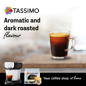 Packaging box of Tassimo L'Or XL Classique capsules emphasizing elegant design.
