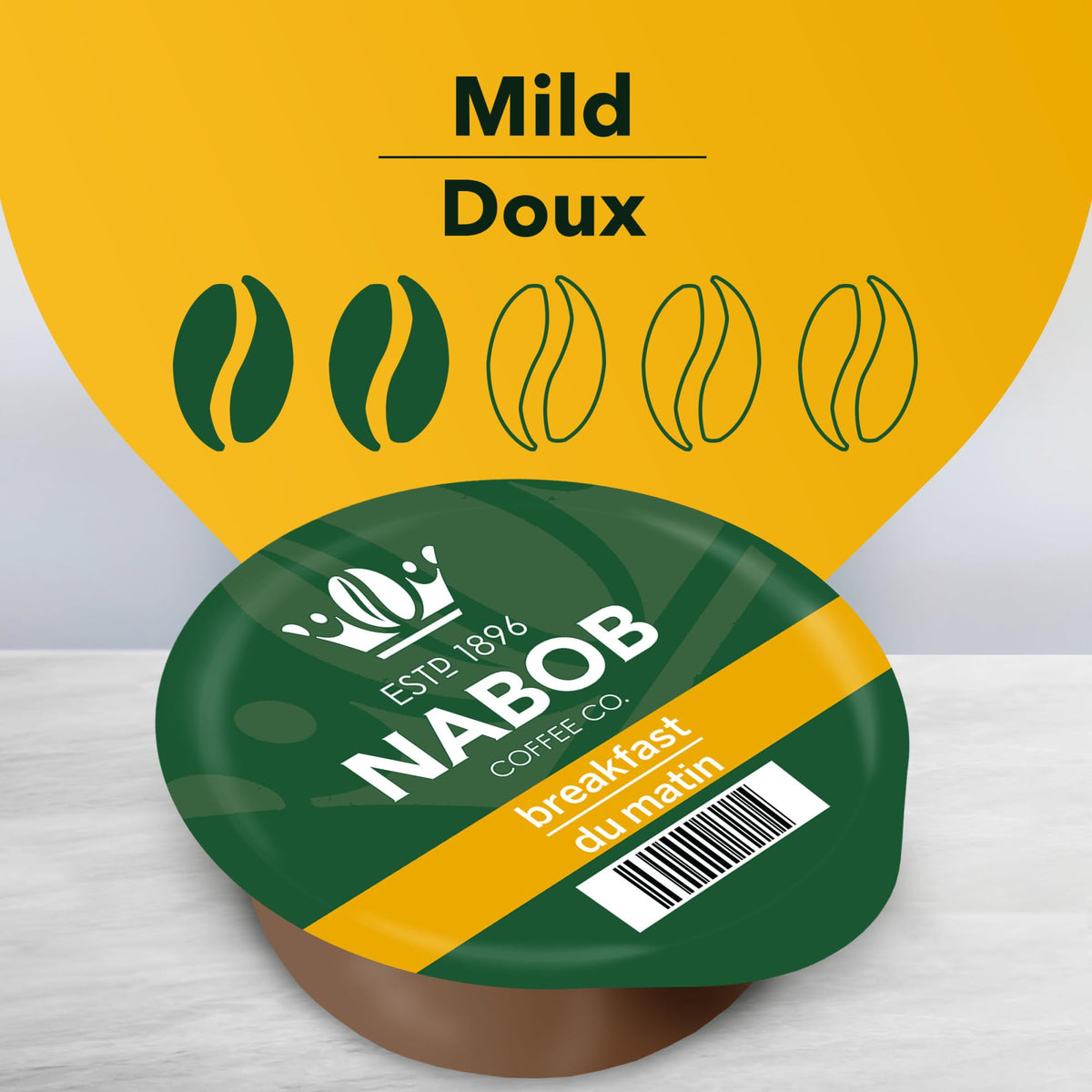 Tassimo Nabob Breakfast Blend discs close-up highlights the 123g size.