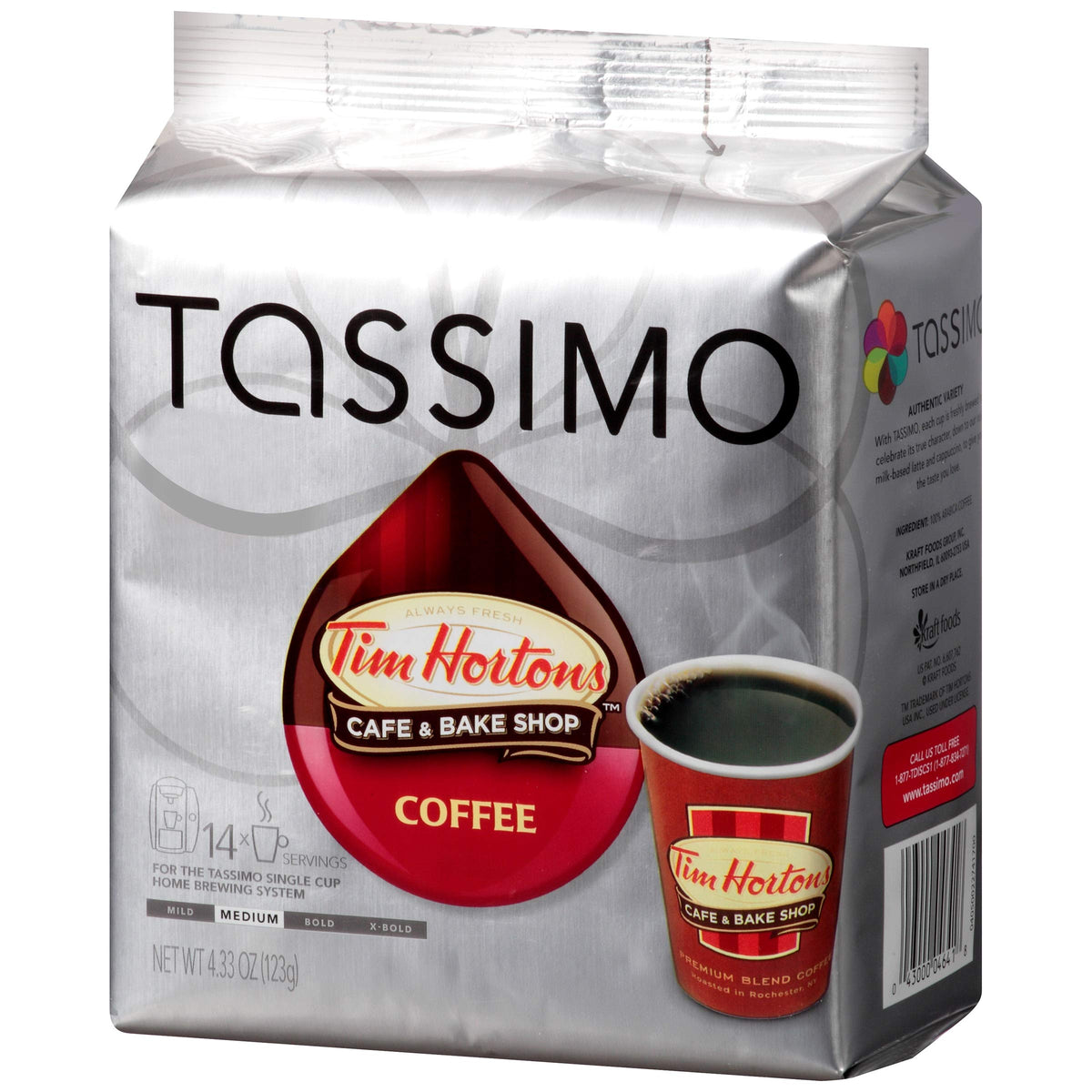 Tim Hortons Tassimo T-Disc close-up roast highlighting balanced flavor.