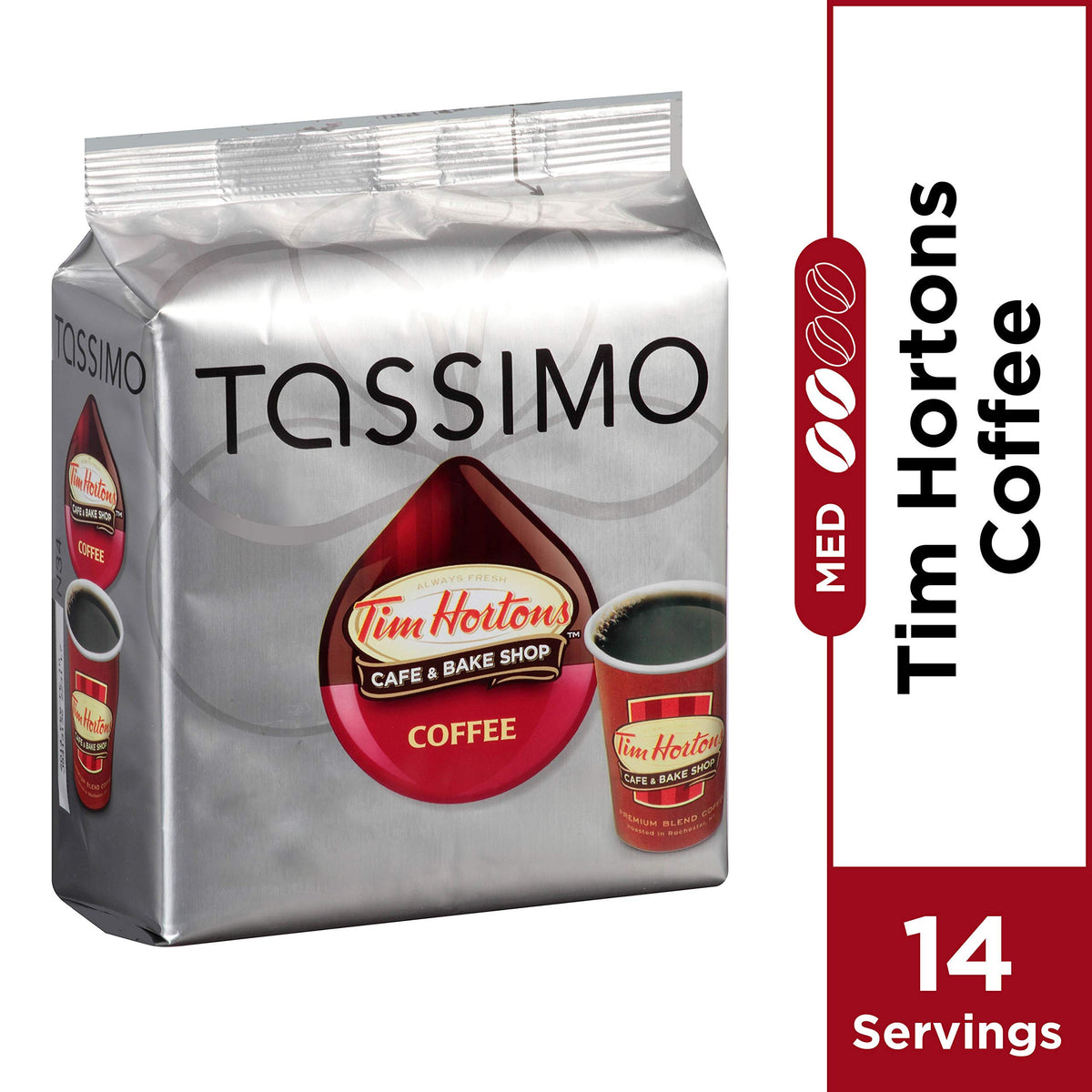 Tim Hortons Tassimo T-Disc cup steaming with rich aroma.