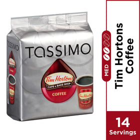 Tim Hortons Tassimo T-Disc cup steaming with rich aroma.
