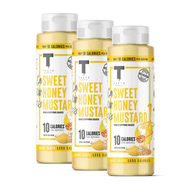 Taste Flavor Co. Sweet Honey Mustard bottle highlights all-natural, low-calorie flavor for meals.