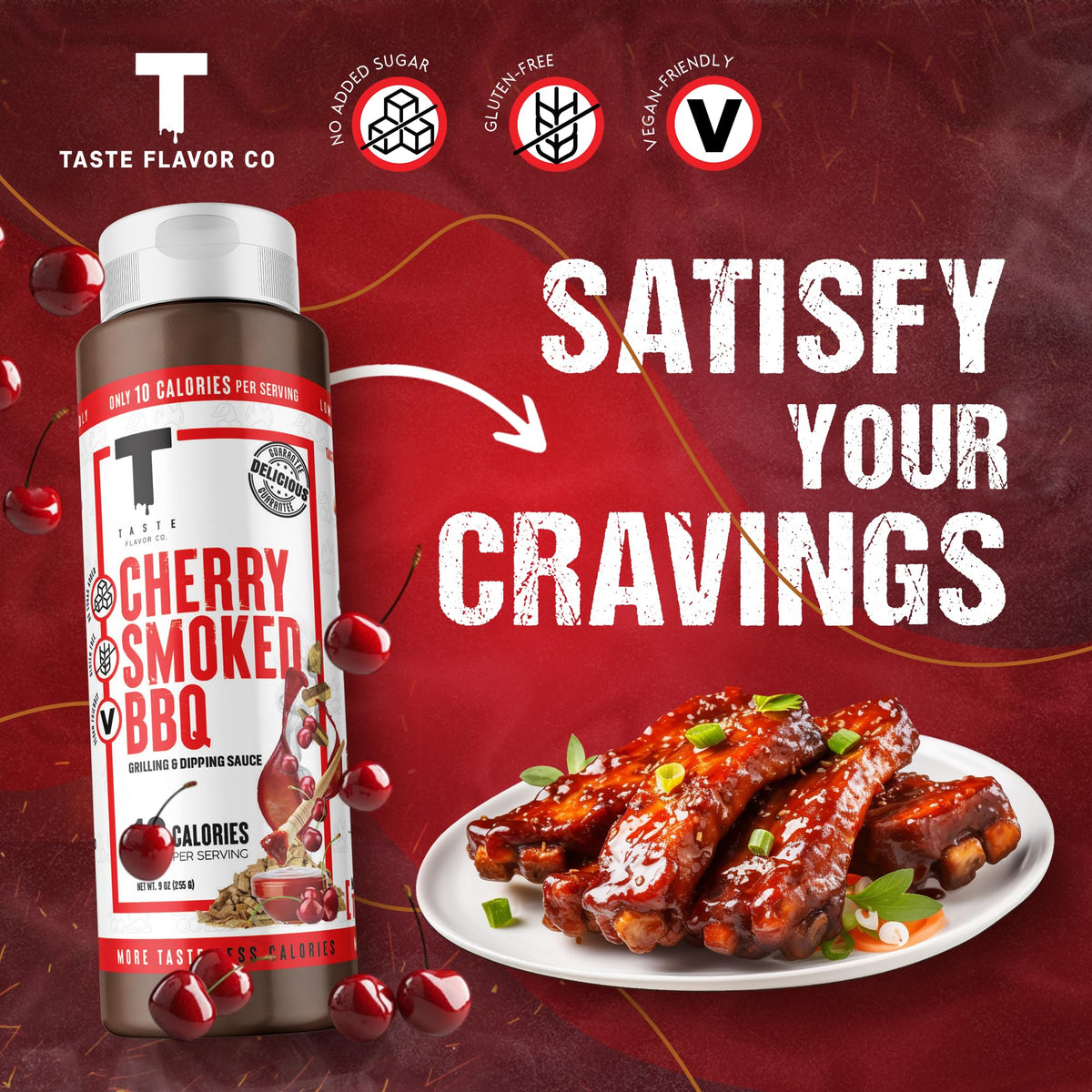Taste Flavor Co. dipping sauce featuring cherry smoked BBQ for tasty wing dips.