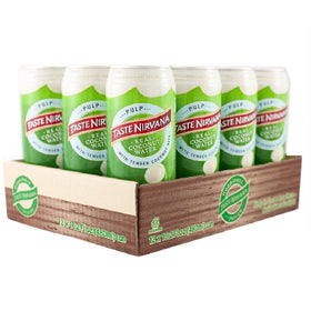 Taste Nirvana real coconut water pulp bits bottle—enjoyable texture for sipping.