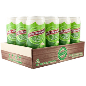 Taste Nirvana Real Coconut Water can pack on display for convenient hydration.