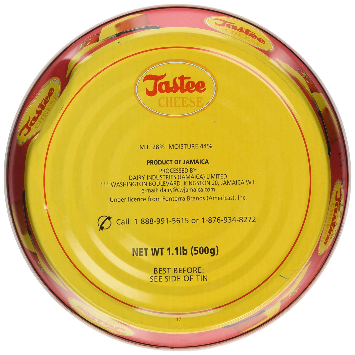 Tastee Jamaican Cheese slices on a cutting board, ideal for sandwiches