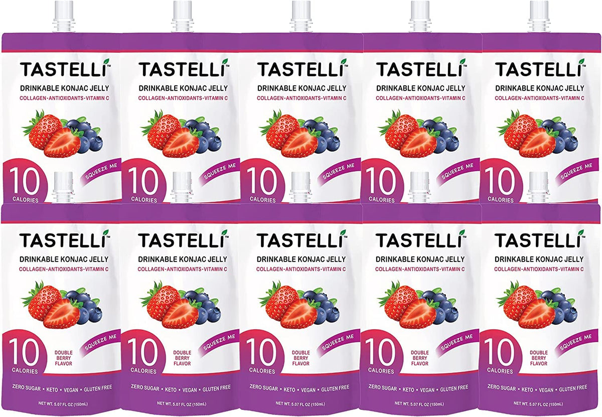 Tastelli Konjac Jelly Apple Green Grape flavor shot conveys refreshing taste.