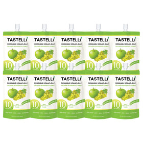 Tastelli Konjac Jelly on-the-go packaging ready to enjoy in a bag or purse.