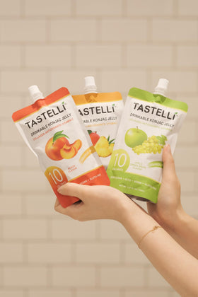 Tastelli Konjac Jelly Passionfruit Pack — antioxidant-rich, drinkable jelly for quick bite.
