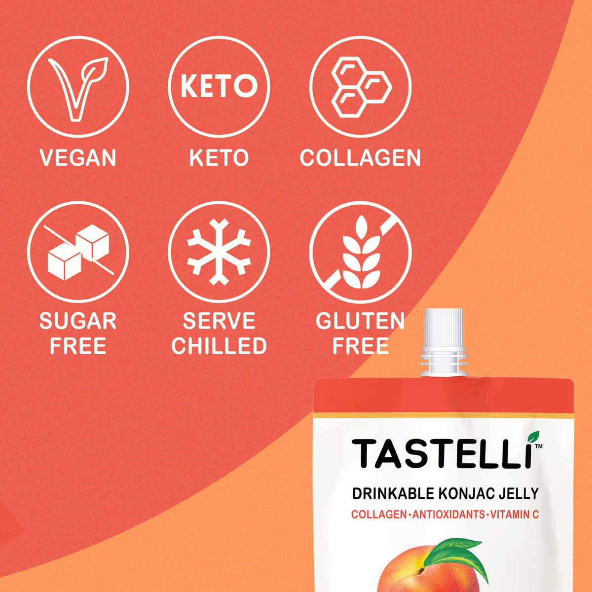 Texture close-up of Tastelli Konjac Jelly reveals silky, pliant jelly