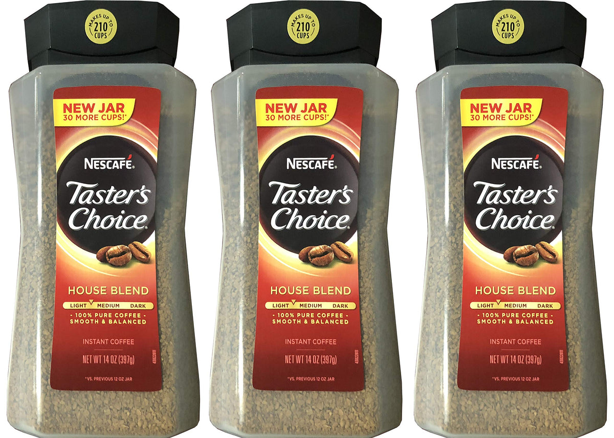 Taster's Choice Original Instant Coffee 3-pack for quick mornings and easy brewing.
