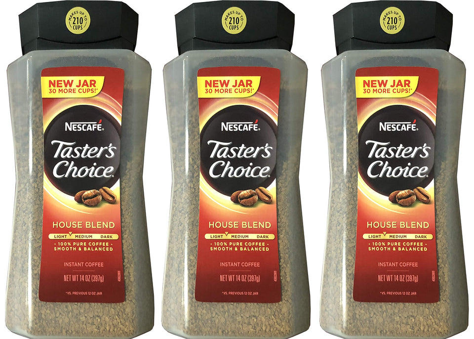 Taster's Choice Original Instant Coffee 3-pack for quick mornings and easy brewing.